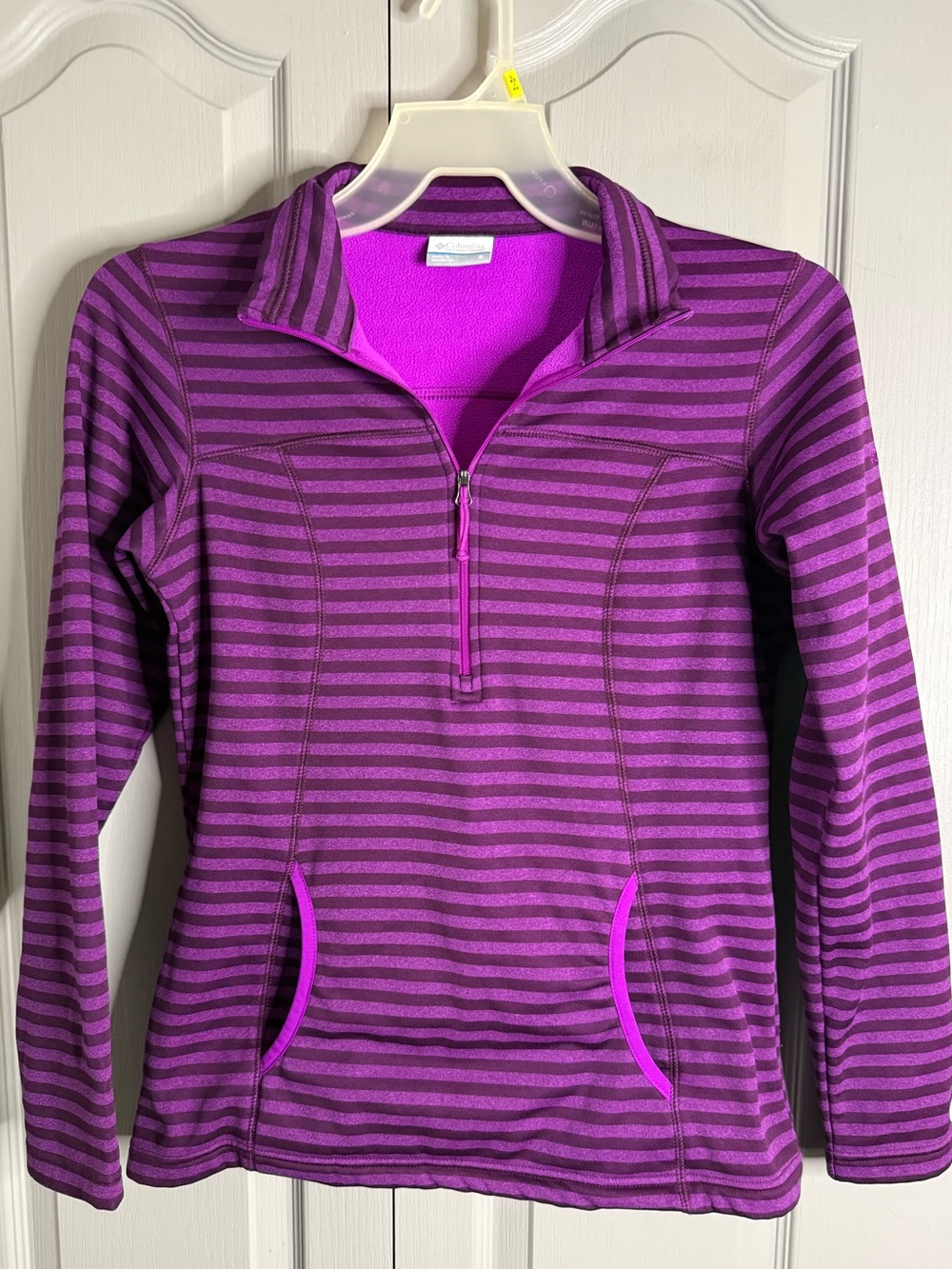 Columbia Women's Purple Striped Quarter-Zip Pullover